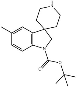1-BOC-5-甲基螺[吲哚啉-3,4-哌啶] 结构式
