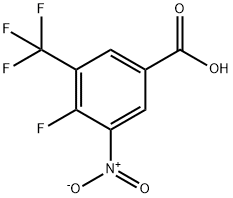 4-氟-3-硝基-5-三氟甲基苯甲酸 结构式