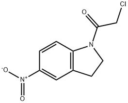 2-氯-1-(5-硝基-1-	吲哚啉)乙酮 结构式