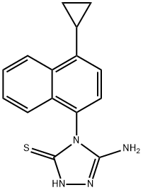 5-氨基-4-(4-环丙基-1-萘)-2,4-二氢-3H-1,2,4-噻唑-3-硫醇 结构式