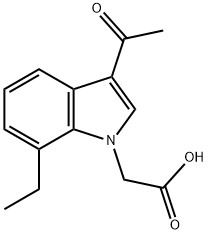 2-(3-乙酰基-7-乙基-1H-吲哚-1-基)乙酸 结构式