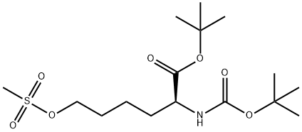 2-(叔丁氧羰基氨基)-6-(甲基磺酰氧基)己酸叔丁酯 结构式