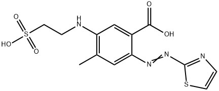 4-Methyl-5-[(2-sulfoethyl)amino]-2-[(thiazol-2-yl)azo]benzoic acid 结构式