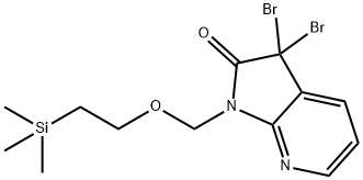 3,3-二溴-1 - ((2-(三甲基甲硅烷基)乙氧基)甲基)-1H-吡咯并[2,3-B]吡啶-2( 结构式