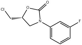 (5R)-5-(氯甲基)-3-(3-氟苯基)-2-恶唑烷酮 结构式