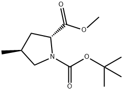 Methyl (2R,4S)-1-Boc-4-methylpyrrolidine-2-carboxylate 结构式