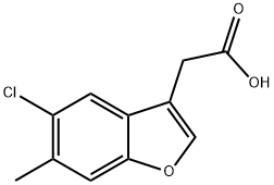 2-(5-氯-6-甲基苯并呋喃-3-基) 乙酸 结构式