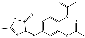 2-甲基-4-(3,4-二乙酰氧基苄叉)恶唑酮 结构式