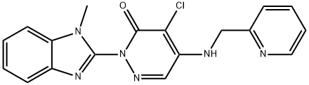 3(2H)-Pyridazinone,  4-chloro-2-(1-methyl-1H-benzimidazol-2-yl)-5-[(2-pyridinylmethyl)amino]- 结构式