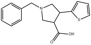 1-苄基-4-(噻吩-2-基)吡咯烷-3-羧酸 结构式