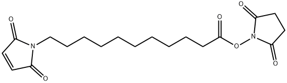 11-(马来酰亚胺基)十一烷酸琥珀酰亚胺酯 结构式