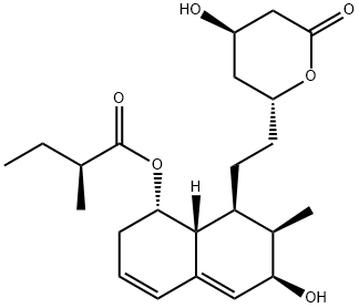 (2S)-2-Methylbutanoic Acid (1S,6R,7R,8S,8aR)-1,2,6,7,8,8a-Hexahydro-6-hydroxy-7-Methyl-8-[2-[(2R,4R)-tetrahydro-4-hydroxy-6-oxo-2H-pyran-2-yl]ethyl]-1-naphthalenyl Ester 结构式