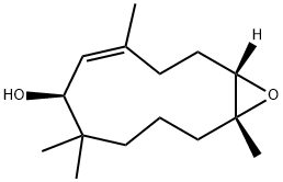 (1S,4Z,6S,11R)-4,7,7,11-Tetramethyl-12-oxabicyclo[9.1.0]dodec-4-en-6-ol 结构式