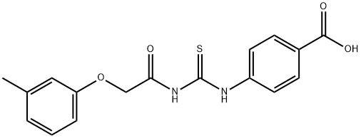 4-[[[[(3-METHYLPHENOXY)ACETYL]AMINO]THIOXOMETHYL]AMINO]-BENZOIC ACID 结构式