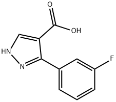3-(3-fluorophenyl)-1h-pyrazole-4-carboxylic acid 结构式
