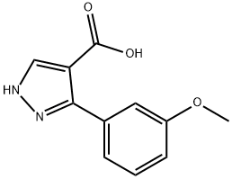 3-(3-methoxyphenyl)-1H-pyrazole-4-carboxylic acid 结构式