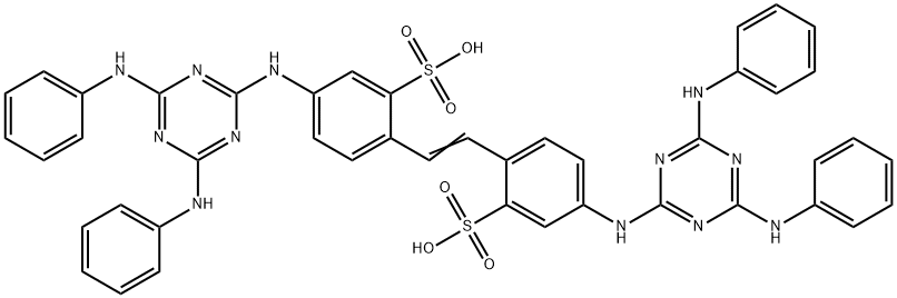 4,4'-bis[4,6-bis(anilino)-1,3,5-triazin-2-yl]aminostilbene-2,2'-disulphonic acid 结构式