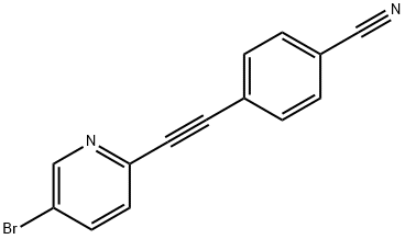 4-(5-bromopyridine-2-ylethynyl)benzonitrile 结构式