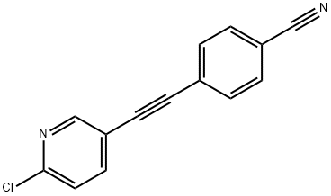 4-(6-CHLOROPYRIDINE-3-YLETHYNYL)BENZONITRILE 结构式