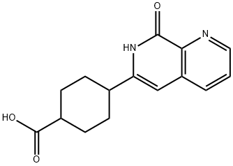 4-(8-Hydroxy-1,7-naphthyridin-6-yl)cyclohexanecarboxylic acid 结构式