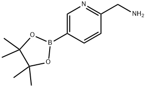 (5-(4,4,5,5-四甲基-1,3,2-二氧杂环戊硼烷-2-基)吡啶-2-基)甲胺 结构式