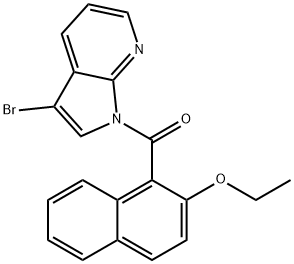 3-BROMO-1-(2-ETHOXY NAPHTHOYL)-7-AZAINDOLE 结构式