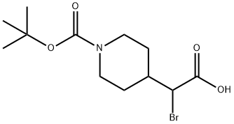 A-BROMO-1-[(1,1-DIMETHYLETHOXY)CARBONYL]-4-PIPERIDINEACETIC ACID 结构式