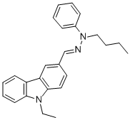 9-乙基咔唑-3-甲醛-N-丁基-N-苯腙 结构式
