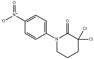 3,3-二氯-1-(4-硝基苯基)-2-哌啶酮 结构式