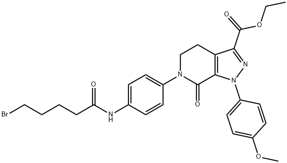 1H-吡唑[3,4-C]吡啶-3-羧基酸,6-[4-[(5-溴-1-OXOPENTYL)氨基]苯基]-4,5,6,7-四氢-1-(4-甲氧基)-7-氧代乙酯 结构式