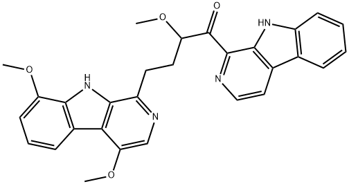 4-(4,8-Dimethoxy-9H-pyrido[3,4-b]indol-1-yl)-2-methoxy-1-(9H-pyrido[3,4-b]indol-1-yl)-1-butanone 结构式