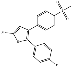 5-溴-2-（4-氟苯基）-3-（4-甲基磺酰基苯基）噻吩 结构式