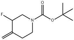 3-氟-4-亚甲基-1-哌啶甲酸叔丁酯 结构式