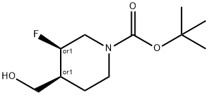 (3S,4R)-N-BOC-3-氟-4-羟甲基哌啶 结构式