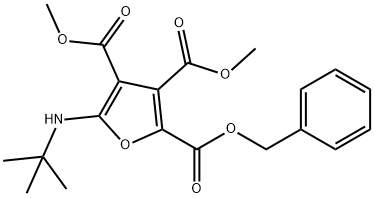 2,3,4-Furantricarboxylic  acid,  5-[(1,1-dimethylethyl)amino]-,  3,4-dimethyl  2-(phenylmethyl)  ester 结构式