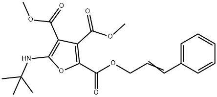 2,3,4-Furantricarboxylic  acid,  5-[(1,1-dimethylethyl)amino]-,  3,4-dimethyl  2-(3-phenyl-2-propenyl)  ester  (9CI) 结构式