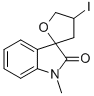 4,5-DIHYDRO-4-IODO-1'-METHYL-SPIRO[FURAN-2(3H),3'-[3H]INDOL]-2'(1'H)-ONE 结构式