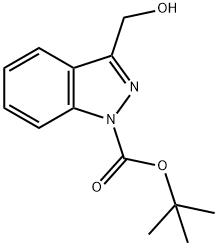 3-(羟甲基)-1H-吲唑-1-羧酸叔丁酯 结构式