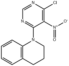 1-(6-CHLORO-5-NITRO-4-PYRIMIDINYL)-1,2,3,4-TETRAHYDROQUINOLINE 结构式