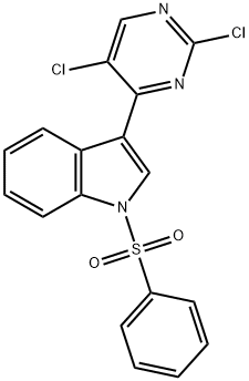 3-(2,5二氯嘧啶-4-基)-1-苯磺酰基吲哚 结构式