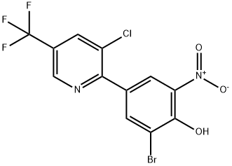 2-bromo-4-[3-chloro-5-(trifluoromethyl)-2-pyridinyl]-6-nitrobenzenol 结构式