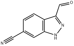 6-氰基-(1H)吲唑-3-甲醛 结构式