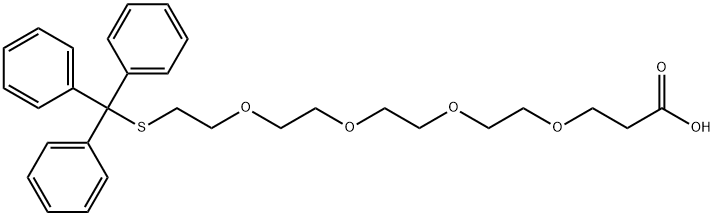 15-三苯甲基巯基-4,7,10,13-四氧杂十五烷酸一水合物 结构式