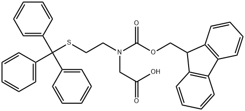 FMOC-N-[2-(三苯甲基巯基)乙基]甘氨酸 结构式