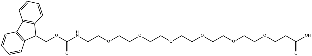 5,8,11,14,17,20-六氧杂-2-氮杂二十三碳二酸 1-(9H-芴-9-基甲基)酯 结构式