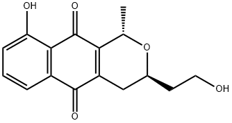 1H-NAPHTHO[2,3-C]PYRAN-3-ACETIC ACID, 3,4,5,10-TETRAHYDRO-9-HYDROXY-1-METHYL-5,10-DIOXO-(1S,3R)- 结构式