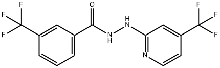 BENZOIC ACID, 3-(TRIFLUOROMETHYL)-, 2-[4-(TRIFLUOROMETHYL)-2-PYRIDINYL]HYDRAZIDE 结构式