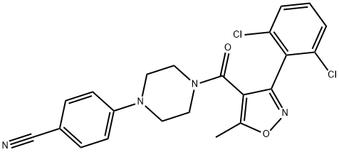 4-[4-[[3-(2,6-二氯苯基)-5-甲基-4-异噁唑]羰基]-1-哌嗪]-苯甲腈 结构式