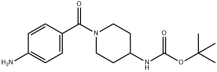 1-(4-氨基苯甲酰基)哌啶-4-氨基甲酸叔丁酯 结构式