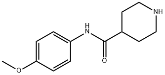 N-(4-甲氧基苯基)哌啶-4-甲酰胺 结构式